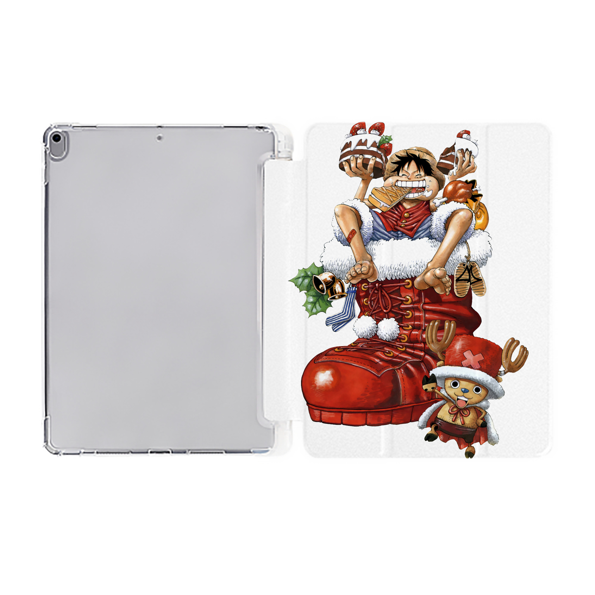 （画像用） ワンピース モンキー・D・ルフィ ONE PIECE Monkey D. Luffy IPad ケース ペン収納付き 三つ折りスタンド PUレザー×シリコン 対応機種9.5/10.5/10.9インチ